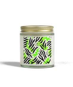 Totally F'N Awesome Tropical Zebra Print Scented Candle - Coconut Apricot Wax (4oz, 9oz)