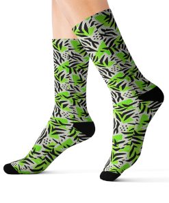 Totally F'N Awesome Vibrant Zebra Print Socks - Funky, Stylish Footwear for Everyday Adventures