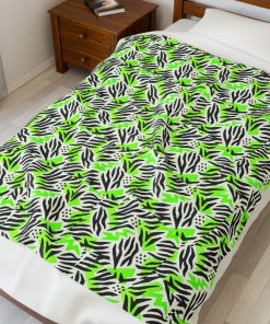 Totally F'N Awesome Tropical Abstract Velvet Blanket - Cozy Home Decor, Perfect for Gifts, Living Room, Jungle Theme, Modern Art, Lightweight Comfort