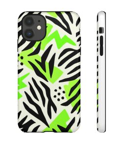 Totally F'N Awesome Stylish Tough Case - Bold Green & Black Abstract Design for iPhone